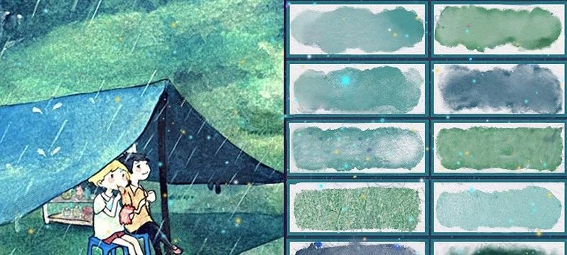 【1045期】好用到哭！46款水墨肌理颗粒水彩笔刷来袭！